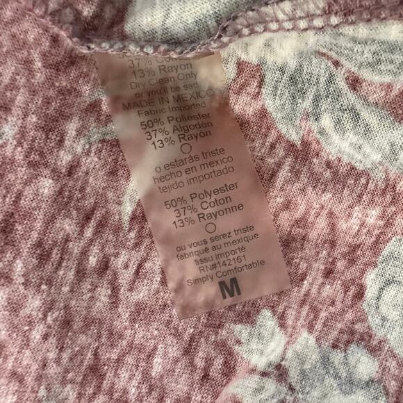 Lularoe Open Front Cardigan WMN M Dusty Rose Floral 3/4 Sleeves Vintage Inspired - Picture 6 of 7